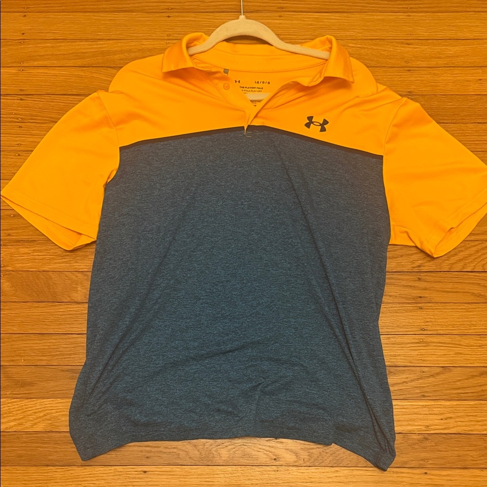 Under Armour Men's Large Polo in Yellow and Blue